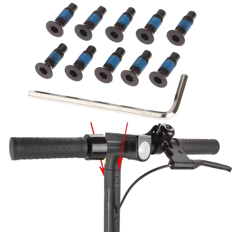 1Set Screws With Wrench Electric Scooter For Ninebot G30 F30 Front Fork Tube Pole Screws Accessories